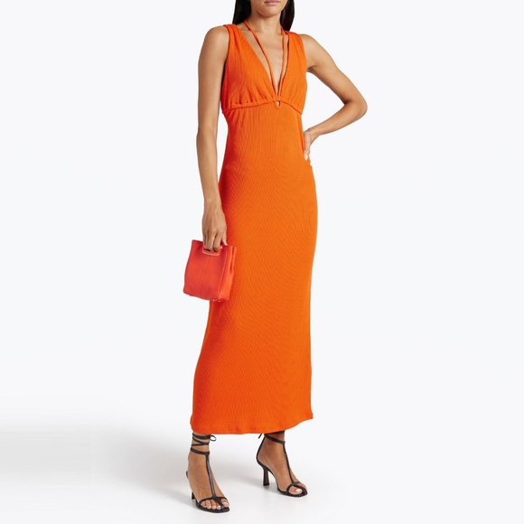 Walter Baker Dresses & Skirts - Walter Baker Carmen Ribbed Jersey Halterneck Midi Dress